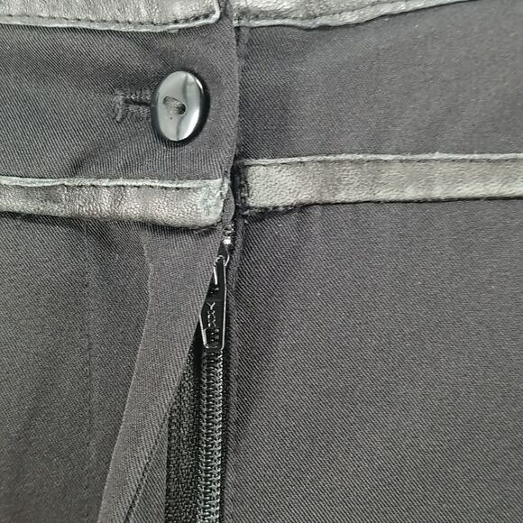 Bianca Nygard Pants Women's Nylon Size 10 Black Mid Rise Zipper Button Closure - Picture 10 of 12